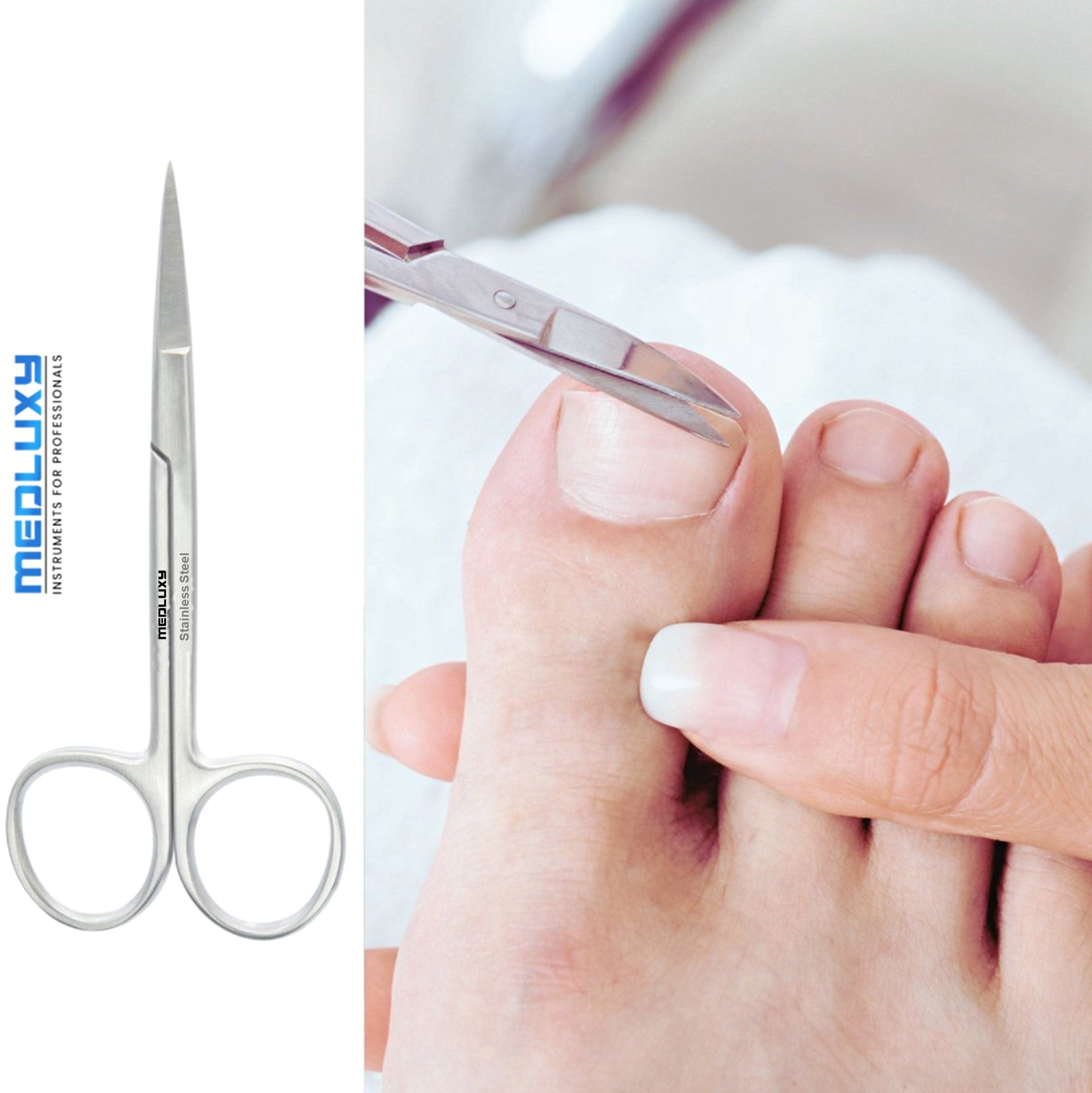 Medluxy Pro - Professionele Nagelschaar -Gebogen snijvlak - Lang - 11 cm - MP0191